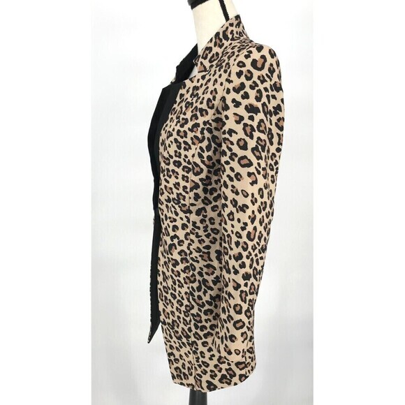 FloryDay Blazer/Suit Womens Leopard Print Long‎ Sleeve Open Front Size Small - Picture 6 of 10